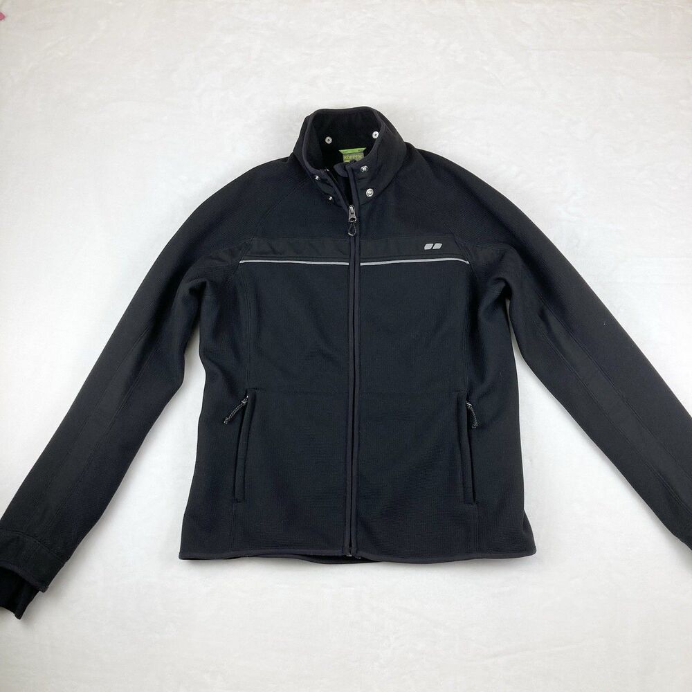 Koppen Waffle Knit Jacket Men’s Size M Black Full Zip Lightweight Outerwear Coat